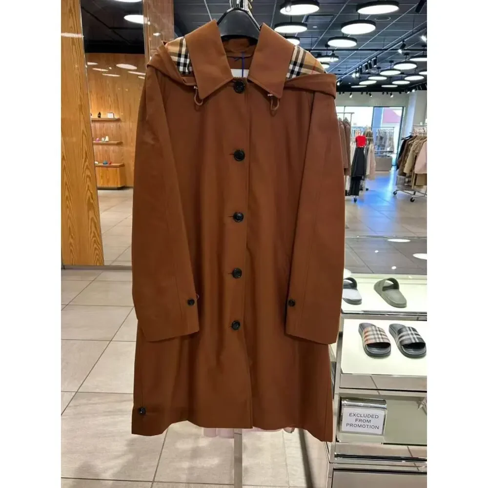 Burberry Women’s Hooded Single-Breasted Coat with hood New US4 - Picture 4 of 14